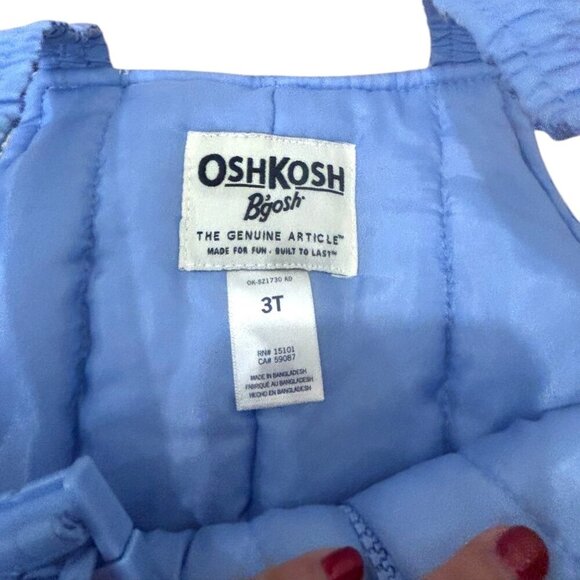 Osh Kosh B Gosh Girls Winter Jacket Snow Bib Set Blue Floral Pattern Snow Suit 3 - Picture 6 of 8